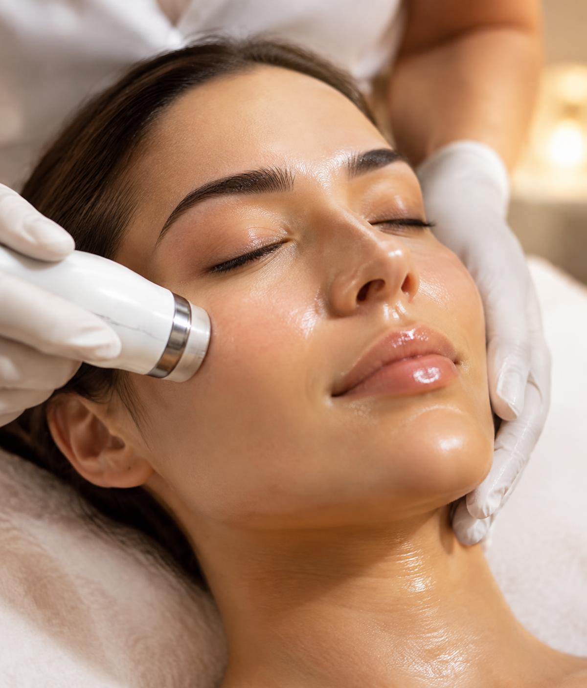 Client receiving a facial treatment